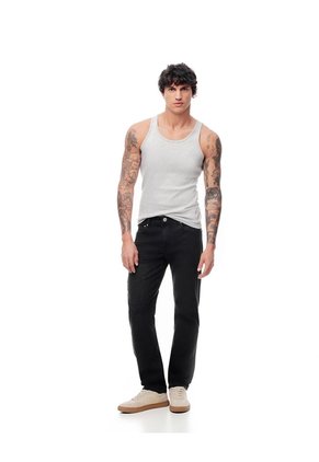 Jean Straight Negro Hombre Azul
