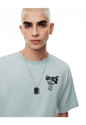 Camiseta Regular Manga Corta Azul Hombre Azul