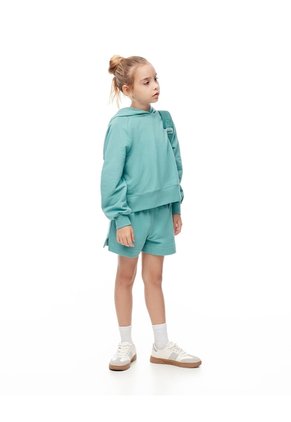 Buzo Tipo Hoddie Algodón Azul Niña Azul