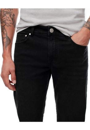 Jean Straight Negro Hombre Azul