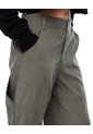 Pantalón Recto Tiro Medio Verde Mujer Verde de Gef