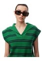 Chaleco Oversize Tejido Rayas Mujer Verde de Gef