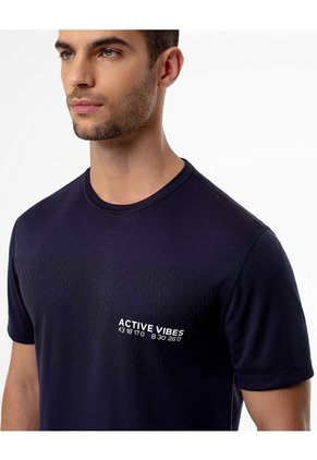 Camiseta Deportiva Control Humedad Azul Hombre Azul