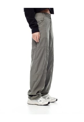 Pantalón Recto Tiro Medio Verde Mujer Verde