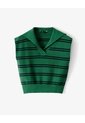 Chaleco Oversize Tejido Rayas Mujer Verde de Gef