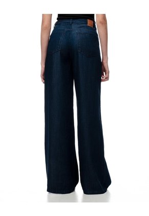 Jean Wide Leg Tiro Medio índigo Oscuro Mujer Azul Oscuro