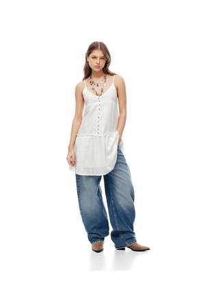 Vestido Corto & Flare Blanco Mujer Blanco