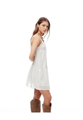 Vestido Corto & Flare Blanco Mujer Blanco
