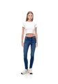 Jean Súper Skinny Tiro Medio índigo Medio Mujer Azul Oscuro de Gef