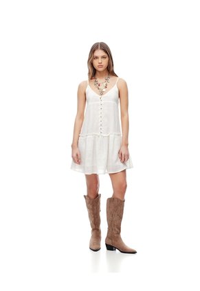 Vestido Corto & Flare Blanco Mujer Blanco
