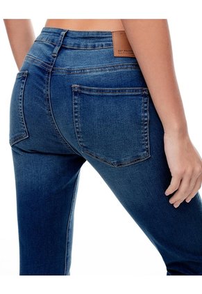 Jean Súper Skinny Tiro Medio índigo Medio Mujer Azul Oscuro