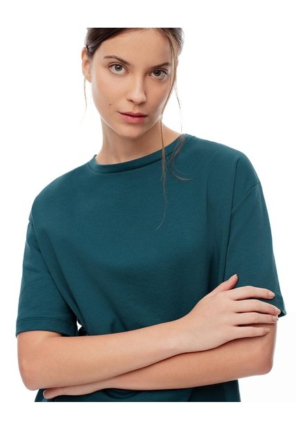 Camiseta Oversize Verde Mujer Verde