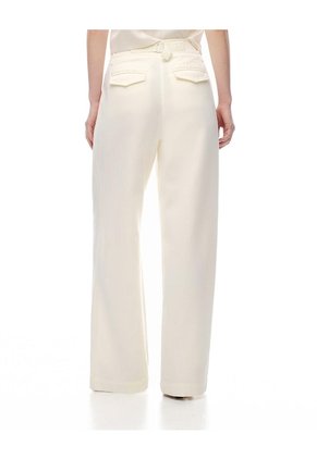 Pantalón Wide Leg Tiro Alto Denim Habano Mujer Marron