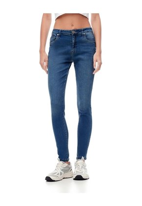 Jean Súper Skinny Tiro Medio índigo Medio Mujer Azul Oscuro