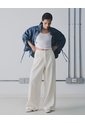 Pantalón Wide Leg Tiro Alto Denim Habano Mujer Marron de Gef