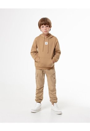 Buzo Tipo Hoddie Habano Niño Marron