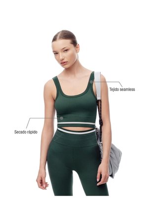 Crop Top Deportivo Seamless Verde Mujer Verde