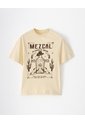 Camiseta Oversize Algodón Amarilla Estampada Mujer Amarillo de Gef