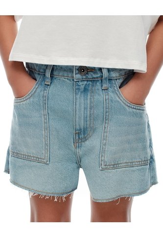 Short Denim Tiro Medio índigo Medio Niña Azul Oscuro Gef