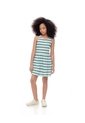Vestido Corto Algodón Rayas Niña Azul de Gef