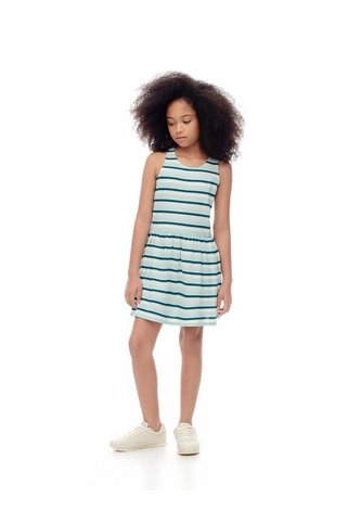 Vestido Corto Algodón Rayas Niña Azul Gef