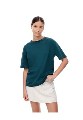 Camiseta Oversize Verde Mujer Verde