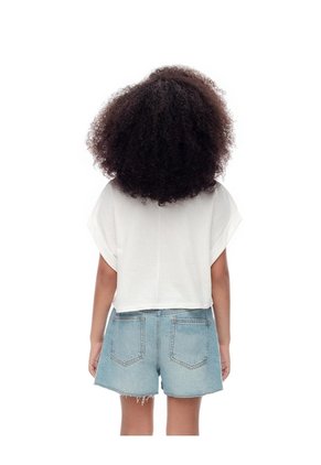 Short Denim Tiro Medio índigo Medio Niña Azul Oscuro