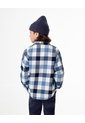 Camisa Manga Larga Regular Denim Cuadros Niño Azul de Gef