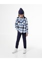 Camisa Manga Larga Regular Denim Cuadros Niño Azul de Gef