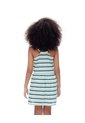 Vestido Corto Algodón Rayas Niña Azul de Gef