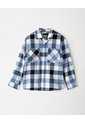 Camisa Manga Larga Regular Denim Cuadros Niño Azul de Gef