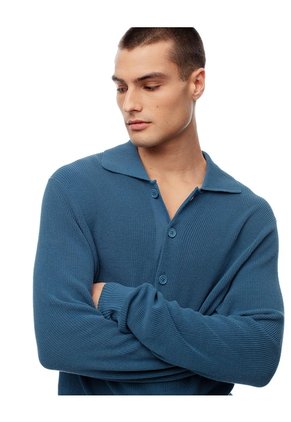 Buzo Regular Tejido De Punto Algodón Azul Hombre Azul