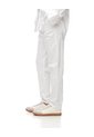 Pantalón Recto Tiro Medio Algodón Blanco Mujer Blanco de Gef