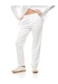 Pantalón Recto Tiro Medio Algodón Blanco Mujer Blanco de Gef