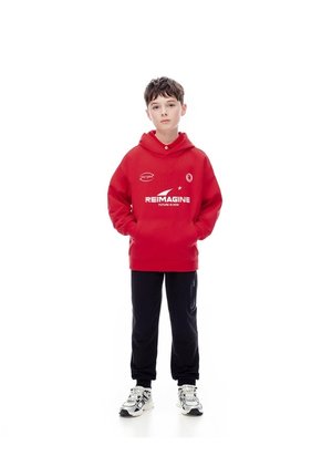 Buzo Tipo Hoddie Rojo Niño Rojo