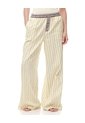 Pantalón Relax Tiro Medio Algodón Rayas Mujer Amarillo de Gef