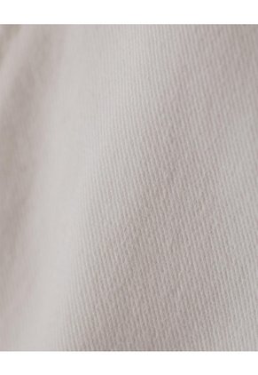 Pantalón Recto Tiro Medio Algodón Blanco Mujer Blanco