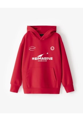 Buzo Tipo Hoddie Rojo Niño Rojo