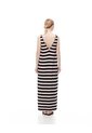 Vestido Largo Tejido Rayas Mujer Blanco de Gef