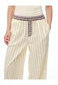 Pantalón Relax Tiro Medio Algodón Rayas Mujer Amarillo de Gef
