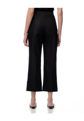 Pantalón Culotte Tiro Medio Negro Mujer Negro