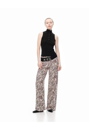 Camiseta Esqueleto Slim Tejido De Punto Negra Mujer Negro