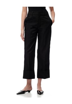 Pantalón Culotte Tiro Medio Negro Mujer Negro