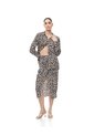Falda Midi Tiro Alto Cruzada Print Mujer Negro de Gef