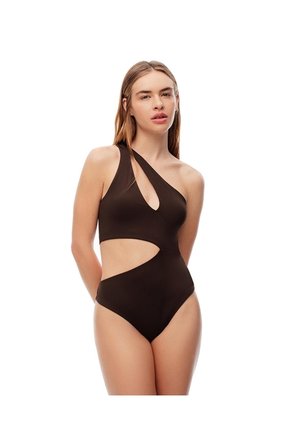 Body Asimétrico Cut Out Chocolate Mujer Chocolate