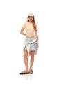 Camiseta Crop Slim Algodón Amarilla Mujer Amarillo de Gef