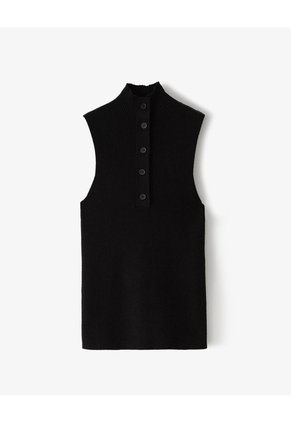Camiseta Esqueleto Slim Tejido De Punto Negra Mujer Negro