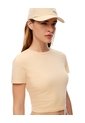Camiseta Crop Slim Algodón Amarilla Mujer Amarillo de Gef