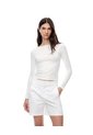 Short Tiro Alto Algodón Blanco Mujer Blanco de Gef