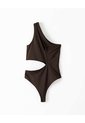 Body Asimétrico Cut Out Chocolate Mujer Chocolate de Gef